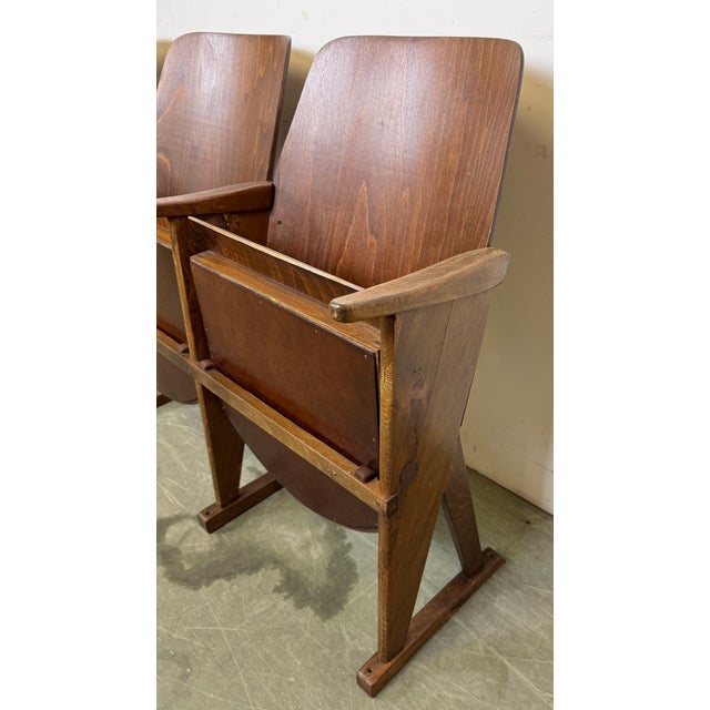 1960s Vintage 3-Seat Cinema Theatre Bench from Ton, 1960s For Sale - Image 5 of 16