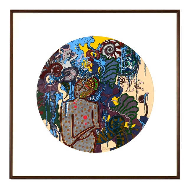 Contemporary Circular Figurative Abstract by NanC Meinhardt For Sale
