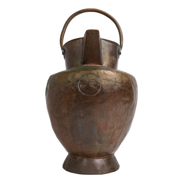 Metal, Copper and Brass Jug with Handle, Italy, 19th Century For Sale