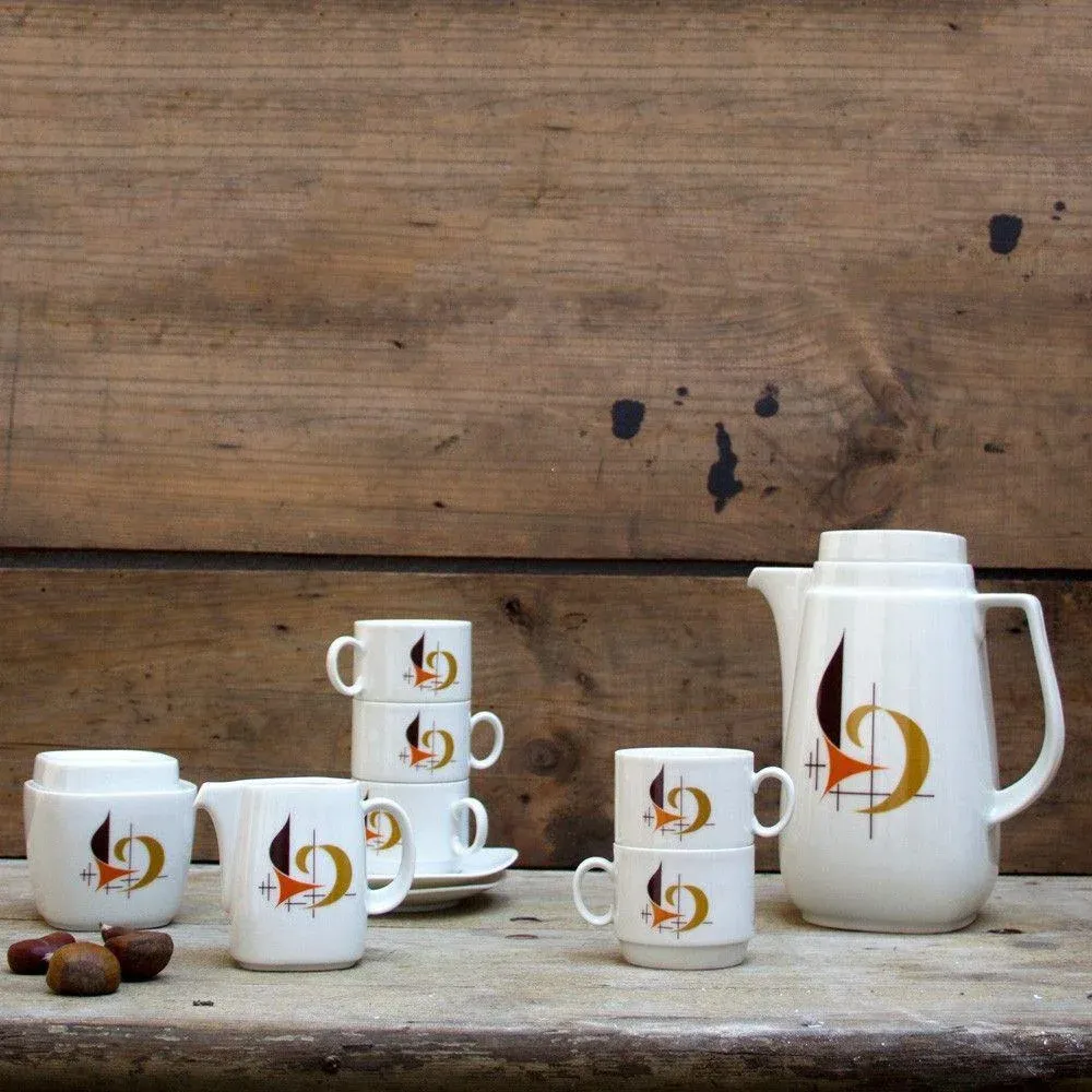 ドイツヴィンテージ schirnding bavaria トリオセット Vintage Bavarian Coffee Set from Schirnding Bavaria, 1950s, Set of