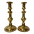 Pair of Antique 19th Century Brass Push-Up Candlesticks From England For Sale
