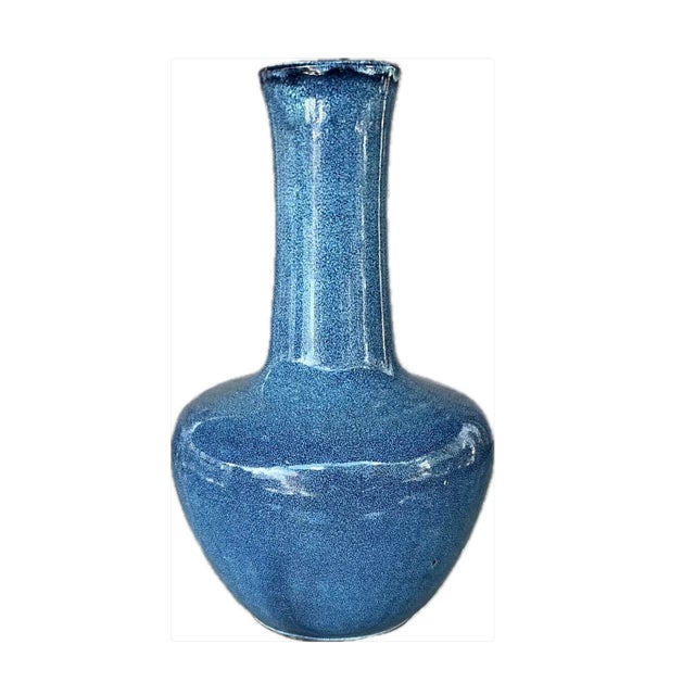 Chinese Blue Glazed Vase, Qing Dynasty Style For Sale In Tampa - Image 6 of 6