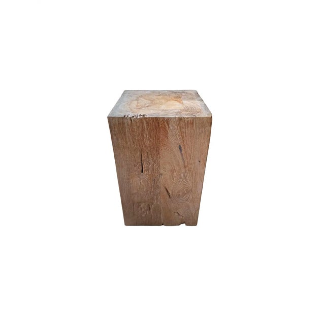 2000 - 2009 Teak Wood Pedestal Crafted in Java, Indonesia For Sale - Image 5 of 6