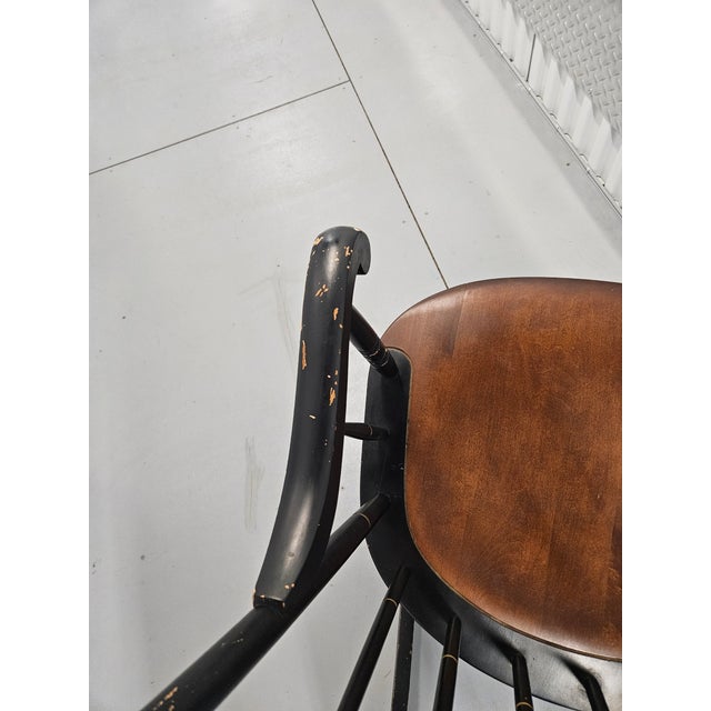 Hitchcock Vintage Ebonized Hitchock Rocking Chair For Sale - Image 4 of 6