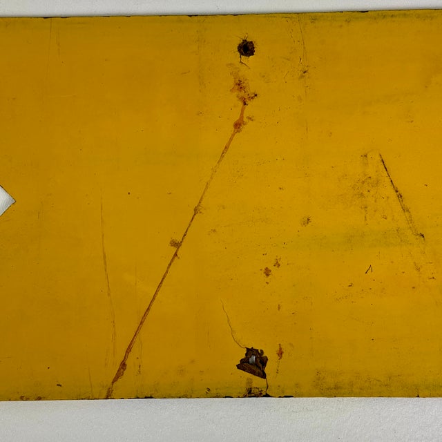 Vintage Large Arrow Sign in Deep Yellow for Modern Design For Sale - Image 4 of 7