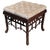 Regency Style Faux Bamboo Cut Velvet Upholstered Footstool For Sale - Image 4 of 6