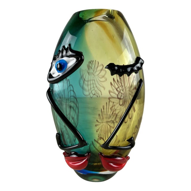 Vintage Murano Glass Vase, 1980s For Sale