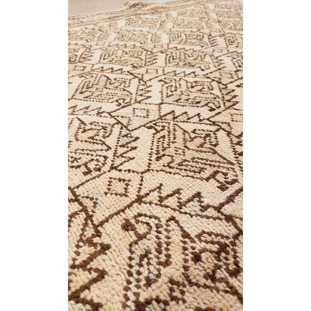 Antique Malayer Runner, Handmade Oriental Rug Ivory, Gray, Taupe, Goyard Pattern For Sale - Image 11 of 17