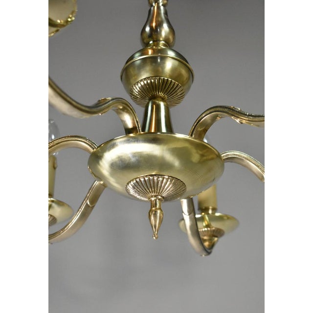 Antique French Louis XVI Style Six Light Bronze Chandelier, 1920s For Sale - Image 13 of 15