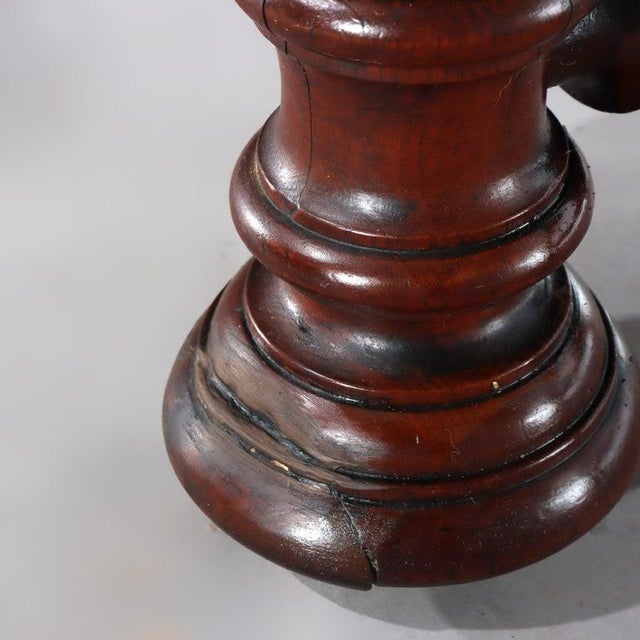 Brooks (Attr) Renaissance Revival Chip Carved Walnut & Burl Center Table C1890 For Sale - Image 4 of 16