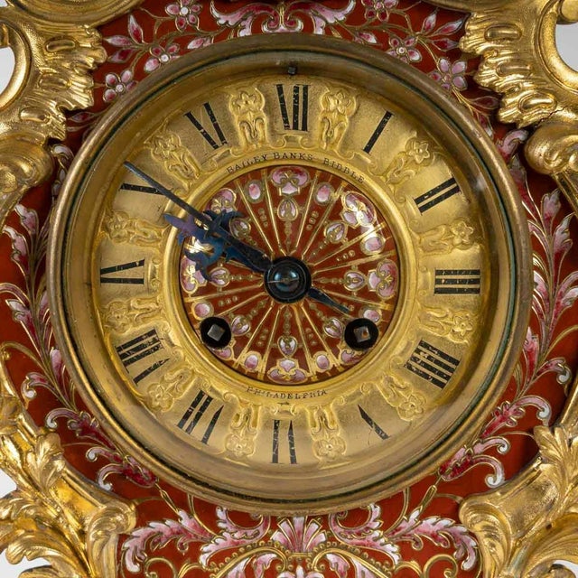 Large Napoleon III Gilt Bronze Mantel Set, Set of 3 For Sale - Image 3 of 10