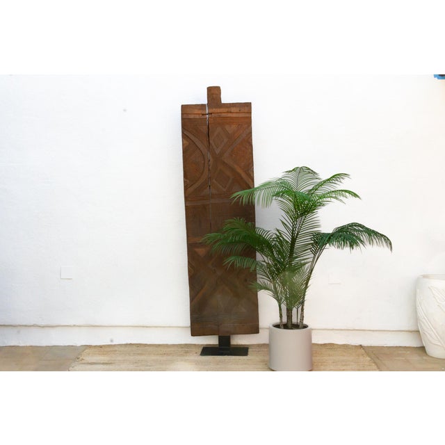 Brown Very Tall 91" Tribal African Door For Sale - Image 8 of 8