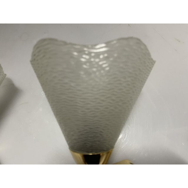 Mid-Century Modern Murano Glass and Brass Sconces, 1970s, Set of 2 For Sale - Image 3 of 10