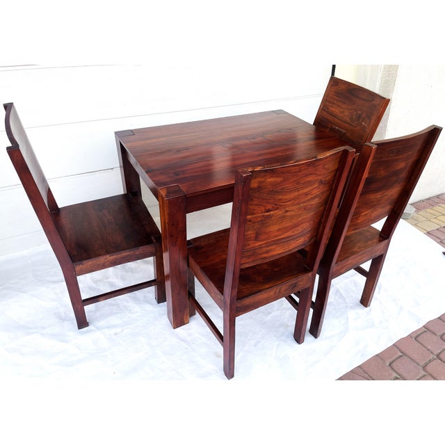 1980s Modernist Table and Chairs in Rosewood, 1970s, Set of 5 For Sale - Image 5 of 18