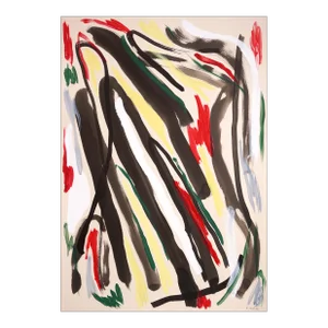 2023, Abstract Expressionist Painting in Red and Yellow, "The Bullfight" by Romina Milano
