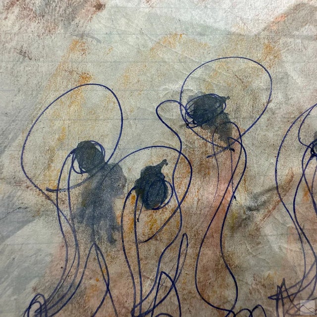 Abstract Late 20th Century Purvis Young (American, 1943-2010) Mixed Media on Composition Paper For Sale - Image 3 of 5