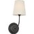 Thomas O'Brien for Visual Comfort Signature Vendome 16" Cordless Single Sconce in Bronze with Linen Shade For Sale