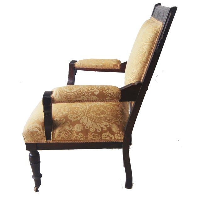 Vintage American Victorian Carved Wood Arm Chair Chairish