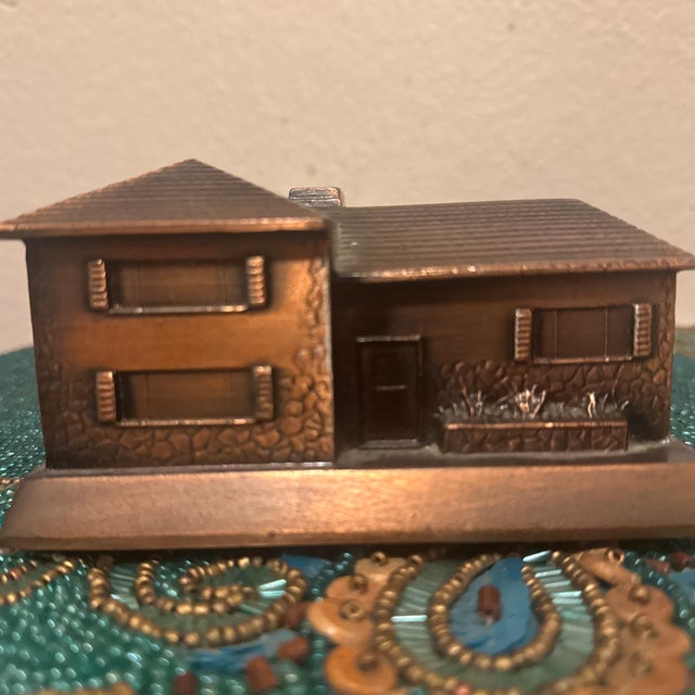 1960s Mid-Century Modern Cast Metal Split-Level House Sculptural Object For Sale - Image 5 of 12