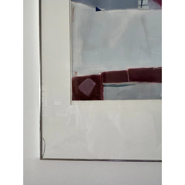 Red Framed Midcentury Modern Abstract Painting, Isabel Field For Sale - Image 8 of 10