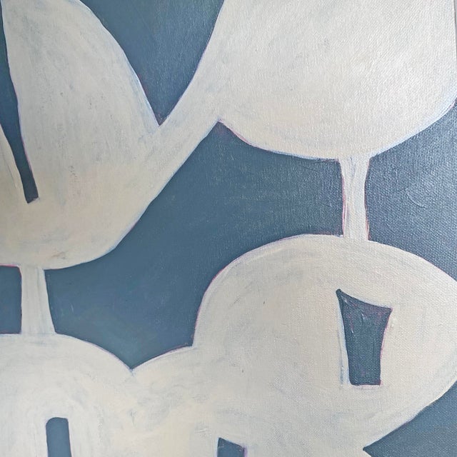 Air and Tide Original Abstract Coastal Painting, Blue & White Minimalist Art, Framed Contemporary Canvas For Sale In West Palm - Image 6 of 6