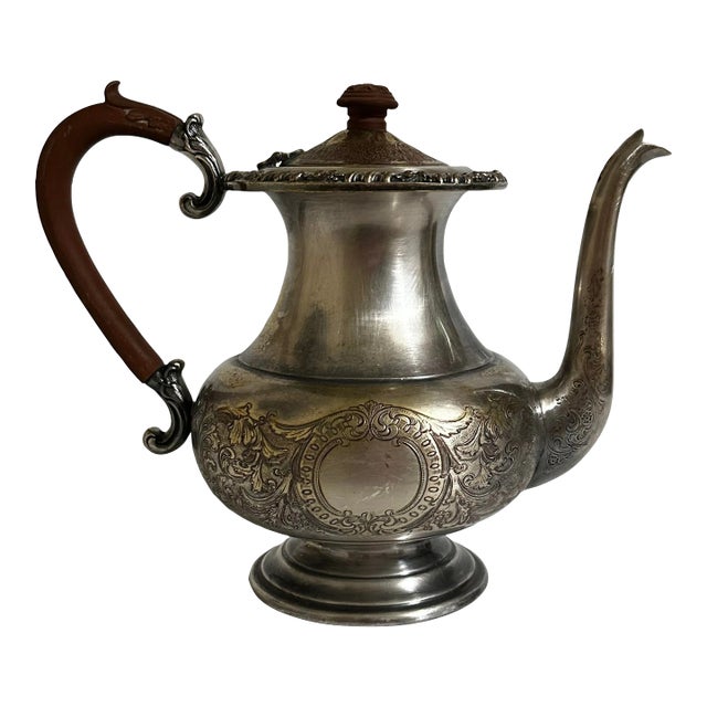 Vintage 1900s Sheffield Reproductions Silver Plate on Copper Teapot For Sale