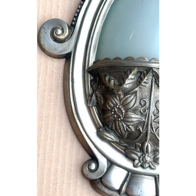 1930s Vintage French Brass and Glass Wall Lamps, 1930s, Set of 2 For Sale - Image 5 of 12