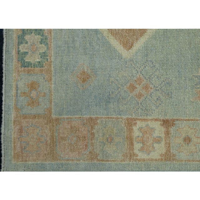 Turkish Oushak Rug 3'10" x 9'5" #18041 For Sale - Image 4 of 8