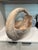 Vintage Hand Carved Wood Swan Basket Whitewashed Coastal Centerpiece Hand carved wood swan basket with etched feather...