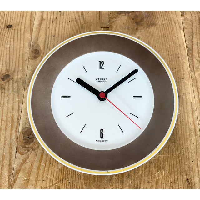 Vintage East German Porcelain Wall Clock from Weimar Electric, 1970s For Sale - Image 9 of 18