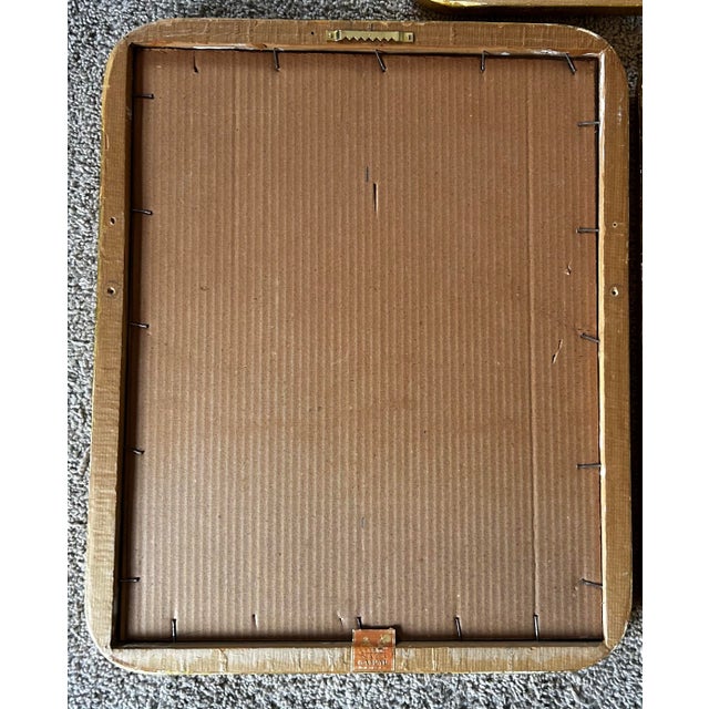 Gold Set of Three Antique Classic Italian Lithographs Reproduction in Gilt Wood Frames For Sale - Image 8 of 9