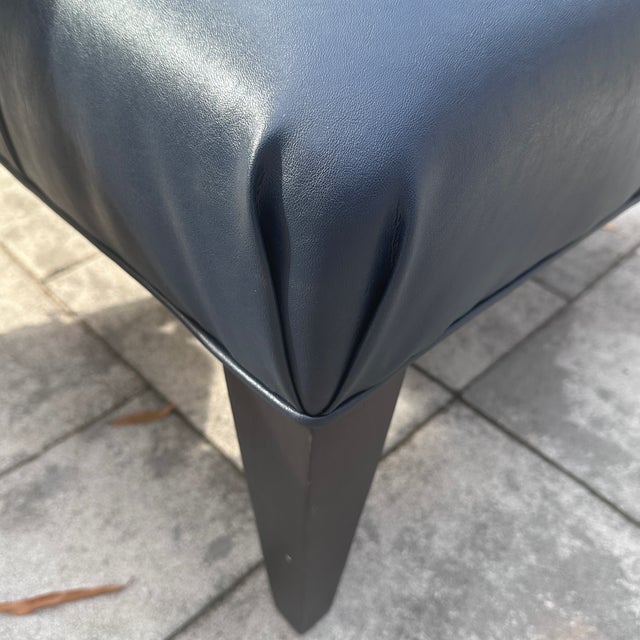 Lee Industries Lee Industries Blue Tufted Bench For Sale - Image 4 of 9