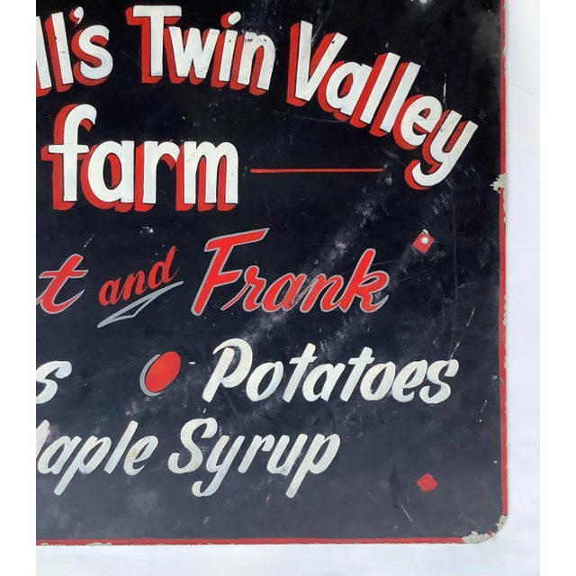 Vintage Metal Hand Painted Mitchell's Farm Stand Sign For Sale - Image 10 of 10