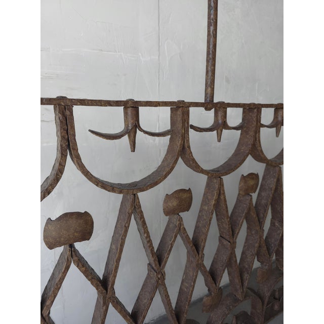 Antique Art Deco French European Iron Fireplace Screen For Sale - Image 9 of 9
