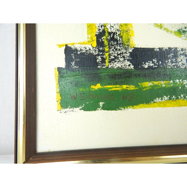 Abstract Expressionist Oil Painting on Canvas, W. Schnulle, 1968, Framed For Sale - Image 10 of 11