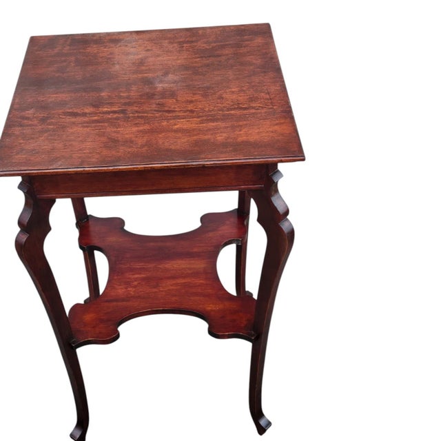 19th Century Solid Cherry Edwardian Two Tier Occasional Table For Sale - Image 13 of 15