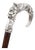 Antique Silver Fox and Hare Handled Walking Stick Cane, 19th Century For Sale