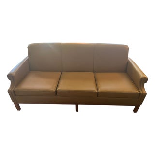 Authentic 1960s Leather Sofa MCM American Built For Sale