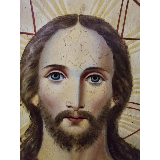 19th Century Orthodox Icon The Pantocrator, 1860 For Sale - Image 10 of 15