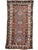 Name: HANDSOME Kazak with Nice Tribal Design in Clay, Terracotta, Amazing Blues and Greens Size: ~ 4 x 7.9 Age: Antique,...