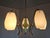 Metal Mid-Century Opaline Glass and Brass Chandelier from Stilux Milano, 1950s For Sale - Image 7 of 14