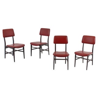 Wooden Chairs attributed to Edmondo Palutari and Vittorio Dassi, Italy, 1960s, Set of 4 For Sale