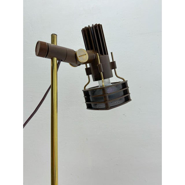 Brass and Brown Acrylic Table Lamp from Hustadt, 1970s For Sale - Image 4 of 15