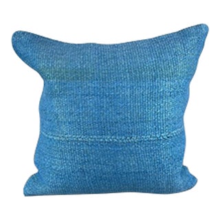 20 x 20 Hemp Pillow Turkish Cushion Natural Sky Blue Pillow Cushion Cover For Sale