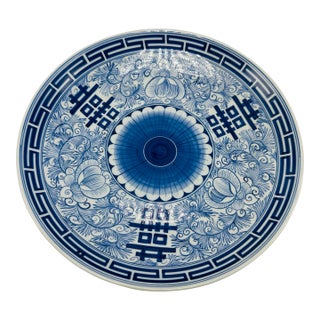 Blue and White Chinoiserie Charger Platter For Sale