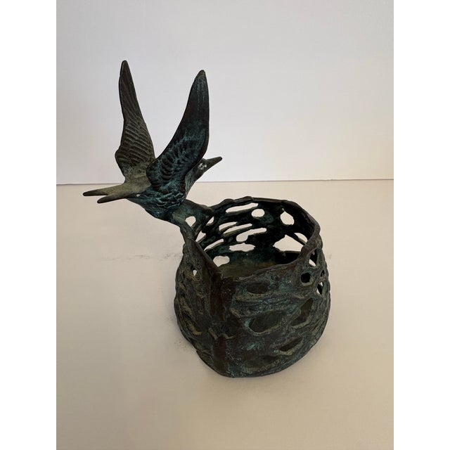 Art Deco 1950s Art Deco Hummingbird Candle Holder For Sale - Image 3 of 7