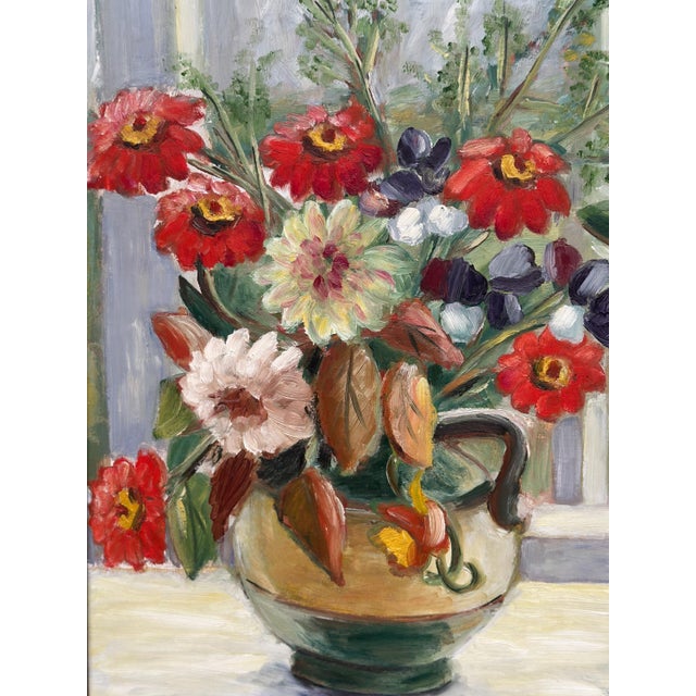 Gerda Tougaard, Flower Still Life, 1960s, Oil on Panel, Framed For Sale - Image 7 of 18