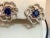 1 Carat Each Sapphire Diamond Flower/Cluster Earring 14 Karat Rose Gold For Sale - Image 16 of 18