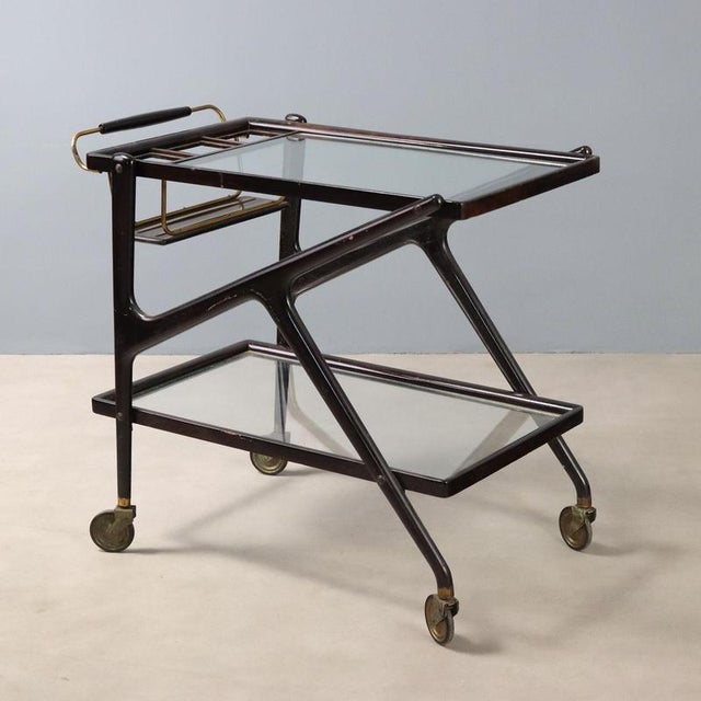 Trolley with Double Glass Shelves, 1950s For Sale - Image 9 of 9