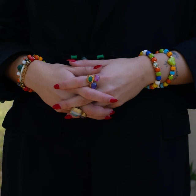 Metal Mystic Bloom Evil Eye Bracelet For Sale - Image 7 of 8